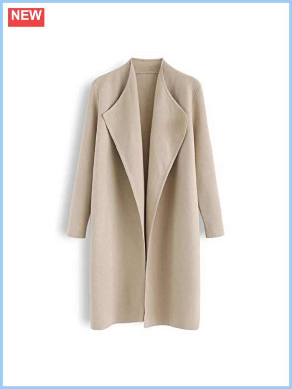 Open Front Knit Coatigan Cardigan Lightweight Acrylic Layering Jacket